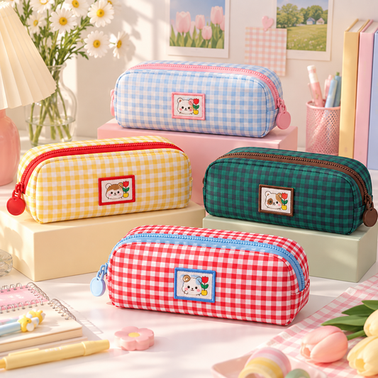 PencilNest Gingham Pop Pencil Case