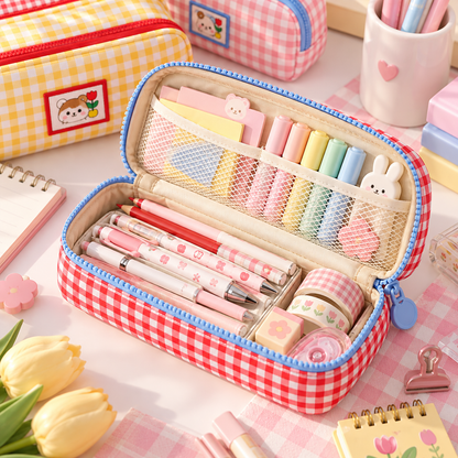 PencilNest Gingham Pop Pencil Case